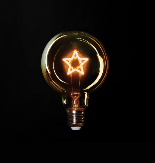 LED Retro bulb with star - Christmas decoration