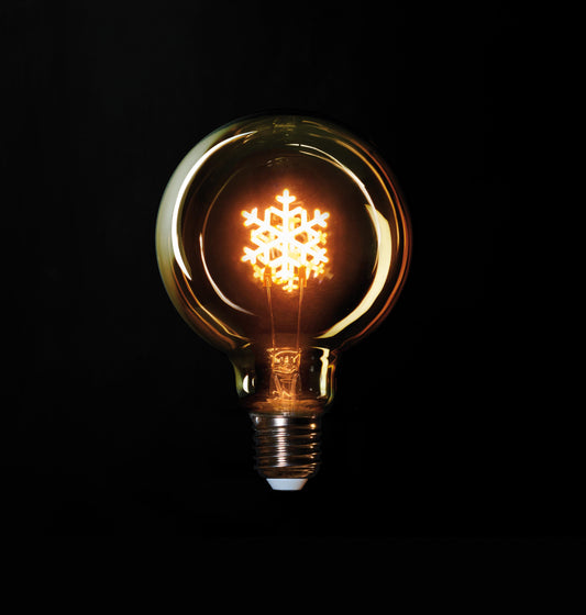 LED Retro bulb with snowflake - Christmas decoration