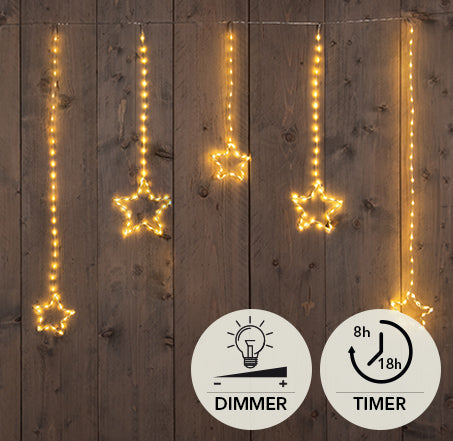 LED Curtain String Light with Stars 90CM
