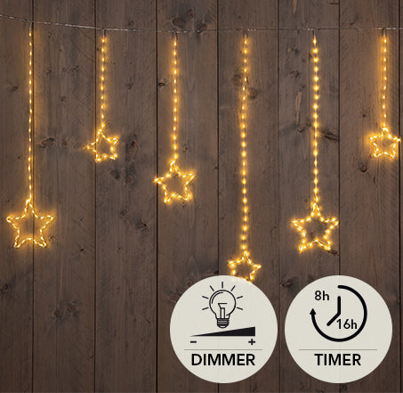 LED Curtain String Light with Stars 200CM