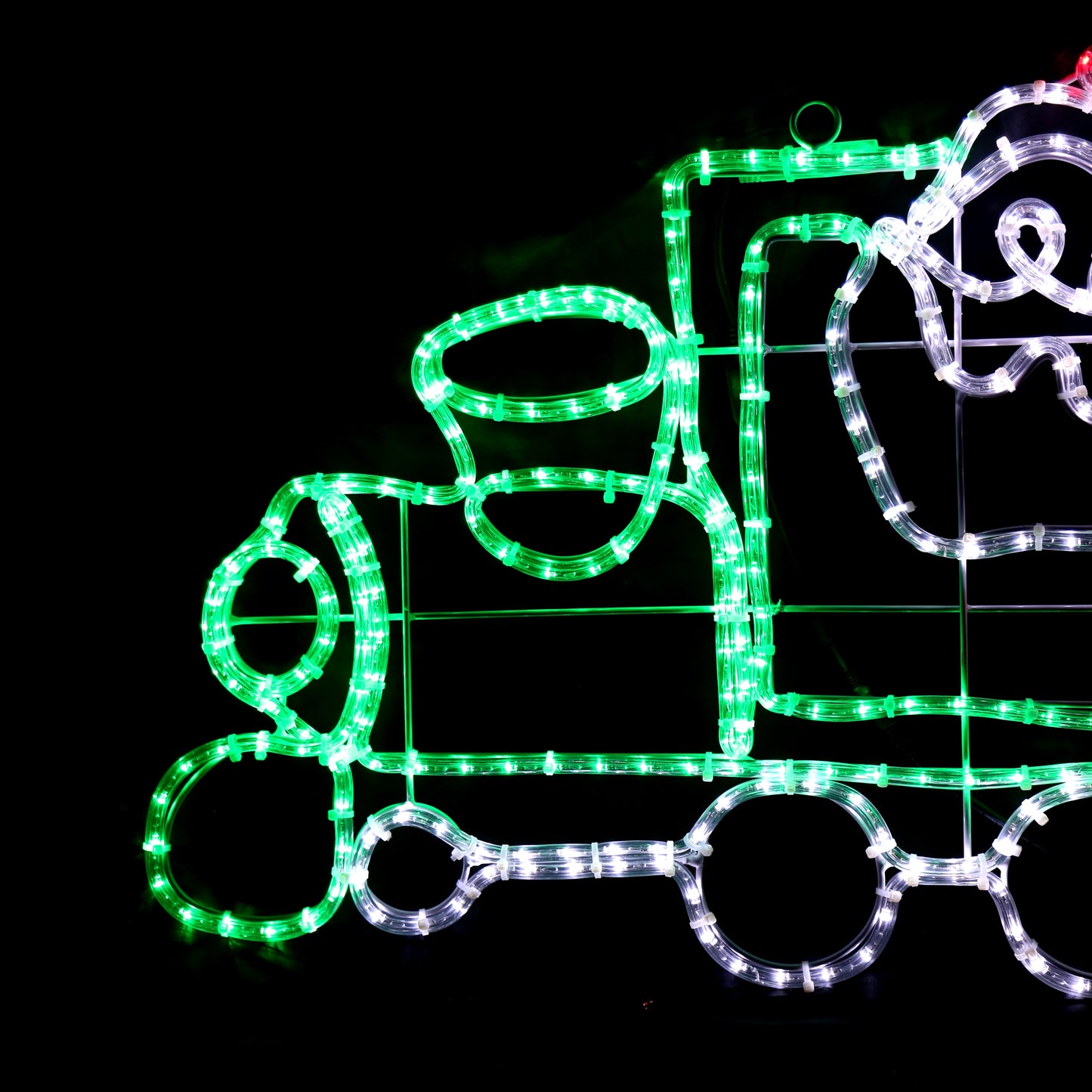 LED figure - Santa on his train - 82x55 cm