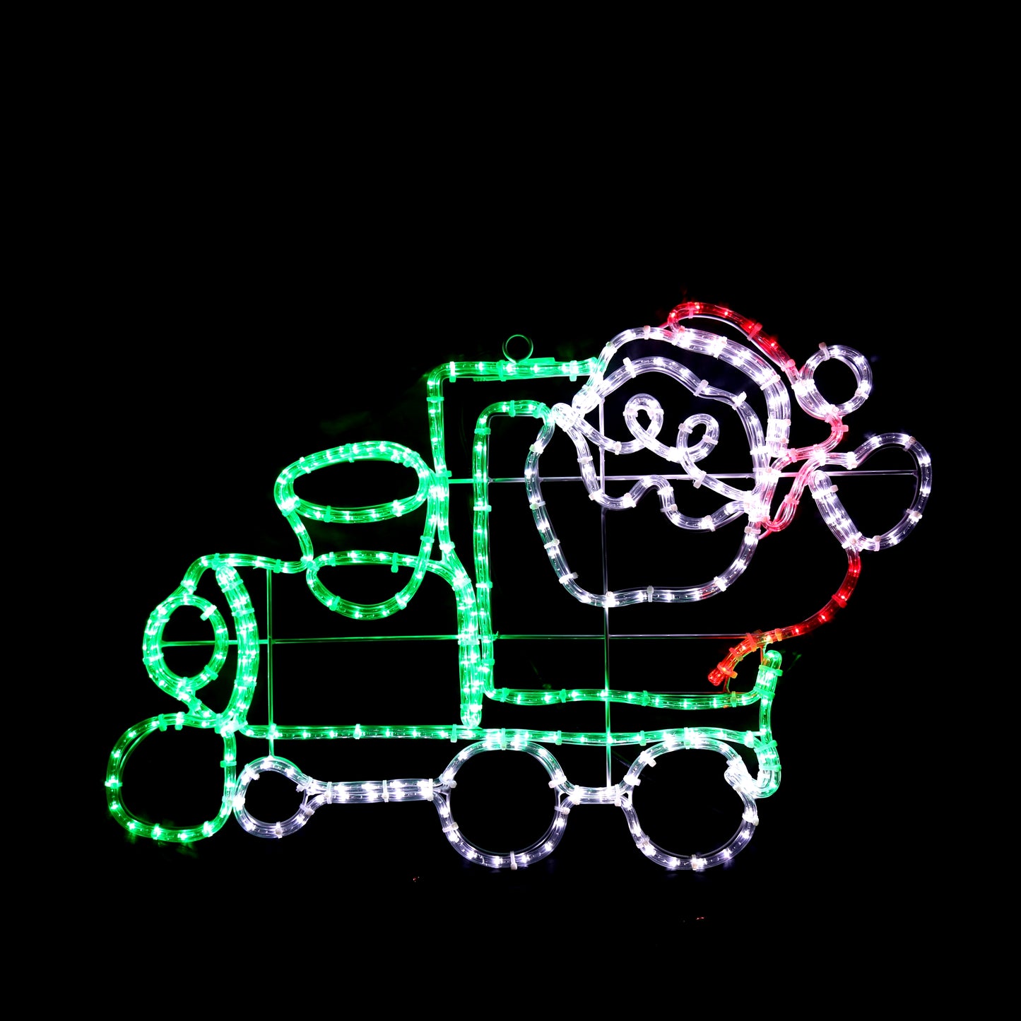 LED figure - Santa on his train - 82x55 cm