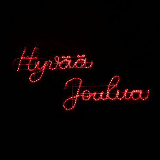 LED Motif - Hyvää Joulua - red sign