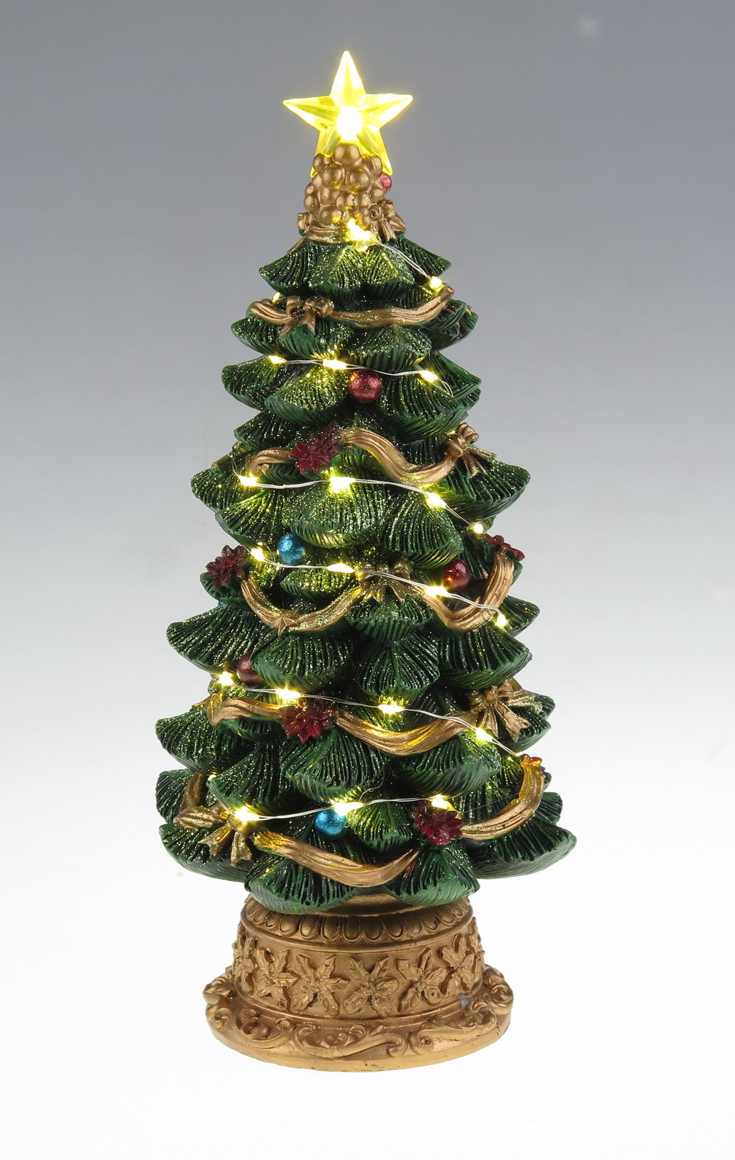 LED lit Christmas Tree - Christmas Village Scene