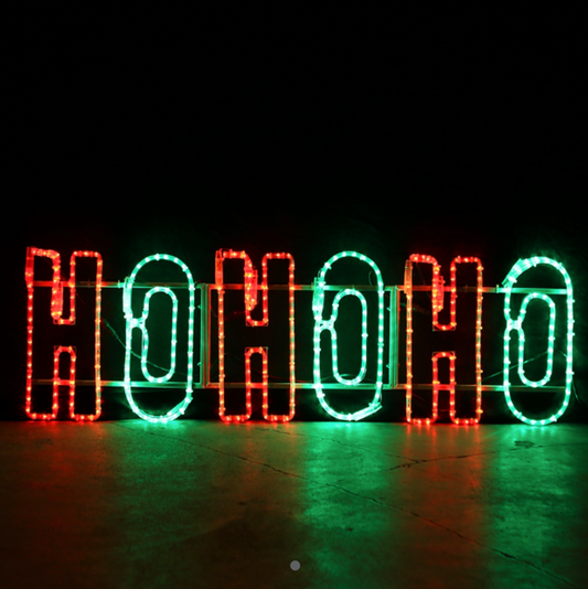 HO HO HO LED Christmas Sign - 150x38 Red and Green