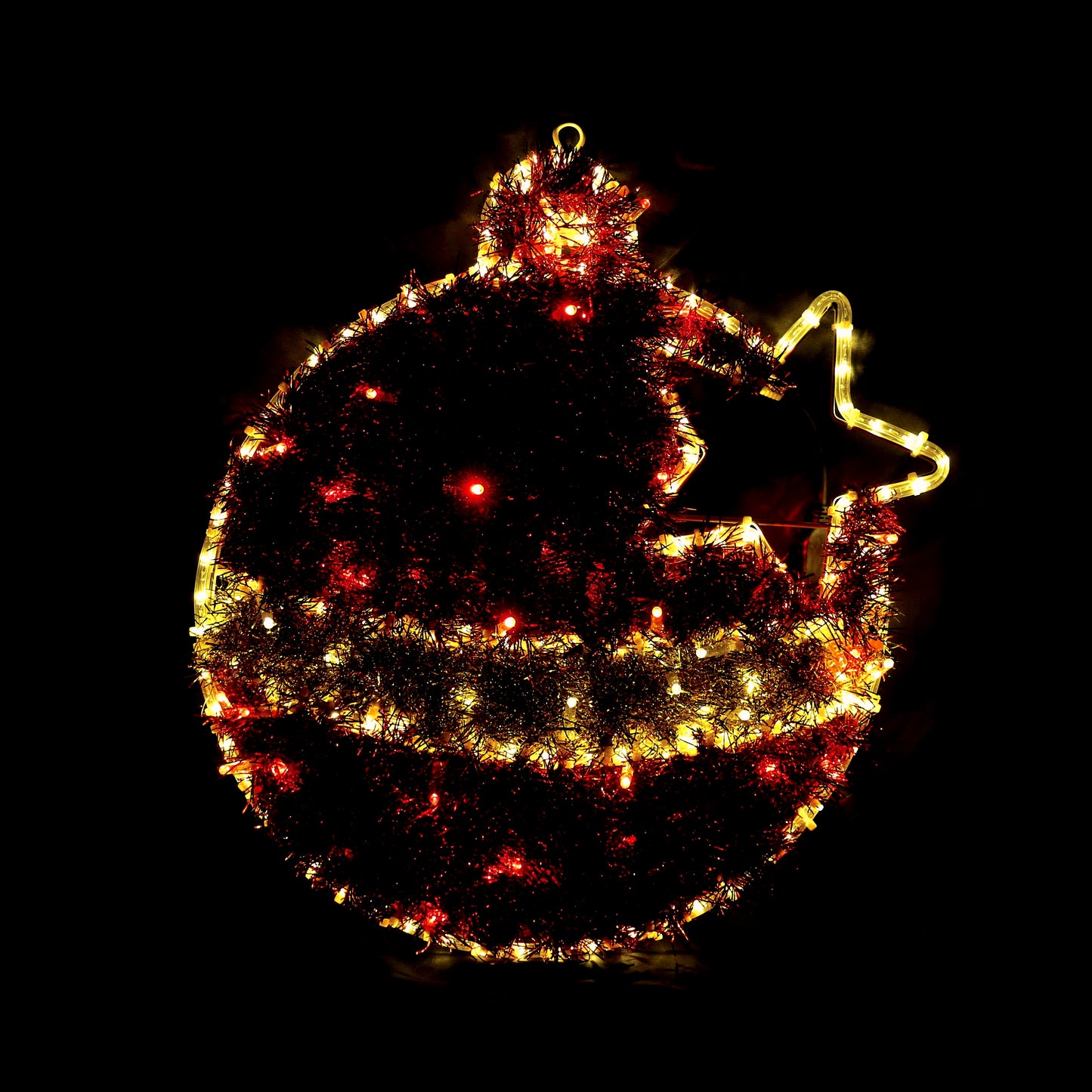 Adorno navideño con luz LED - Rojo y blanco cálido - 60x55cm