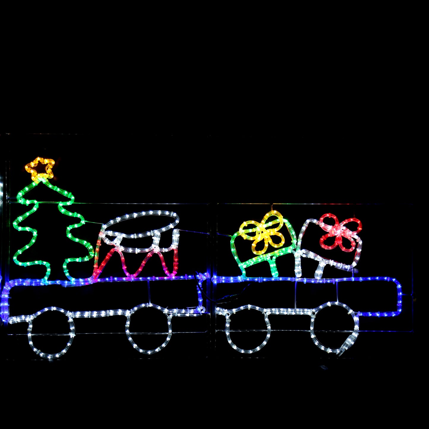 Tren de Papá Noel - luces navideñas para exterior - 78x258cm