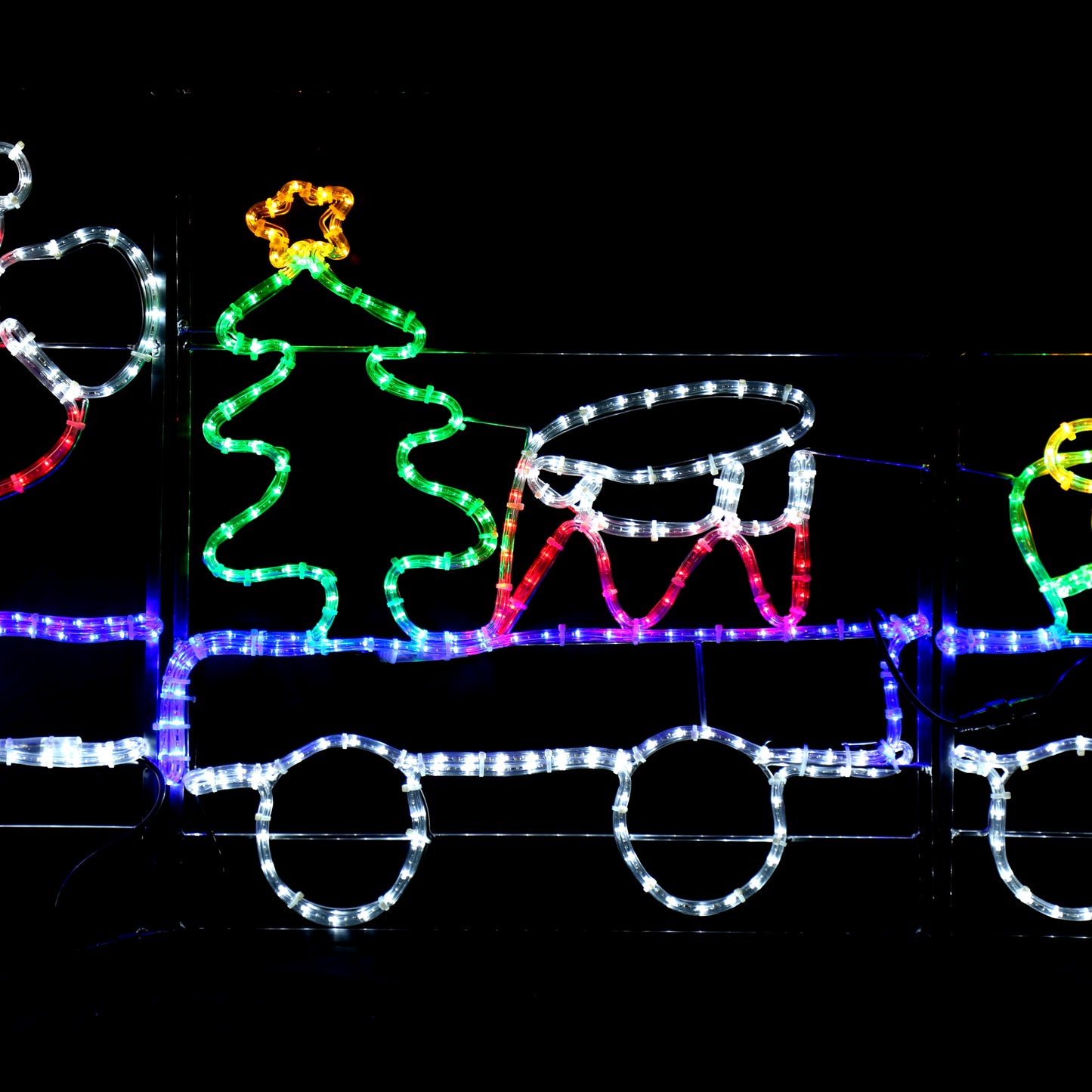 Santa's Train - outdoor Christmas lights - 78x258cm