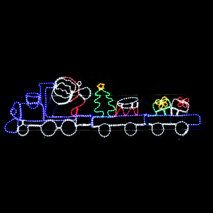 Santa's Train - outdoor Christmas lights - 78x258cm