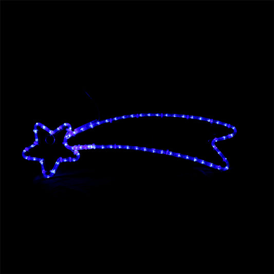 LED sign. Blue shooting star. 2D. Outdoor Christmas light