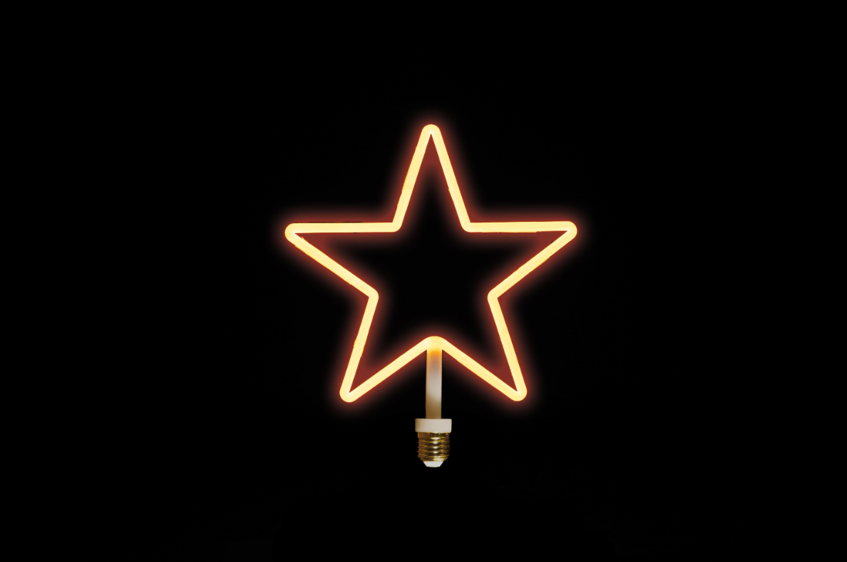 Lampadina LED a stella - Decorazione natalizia