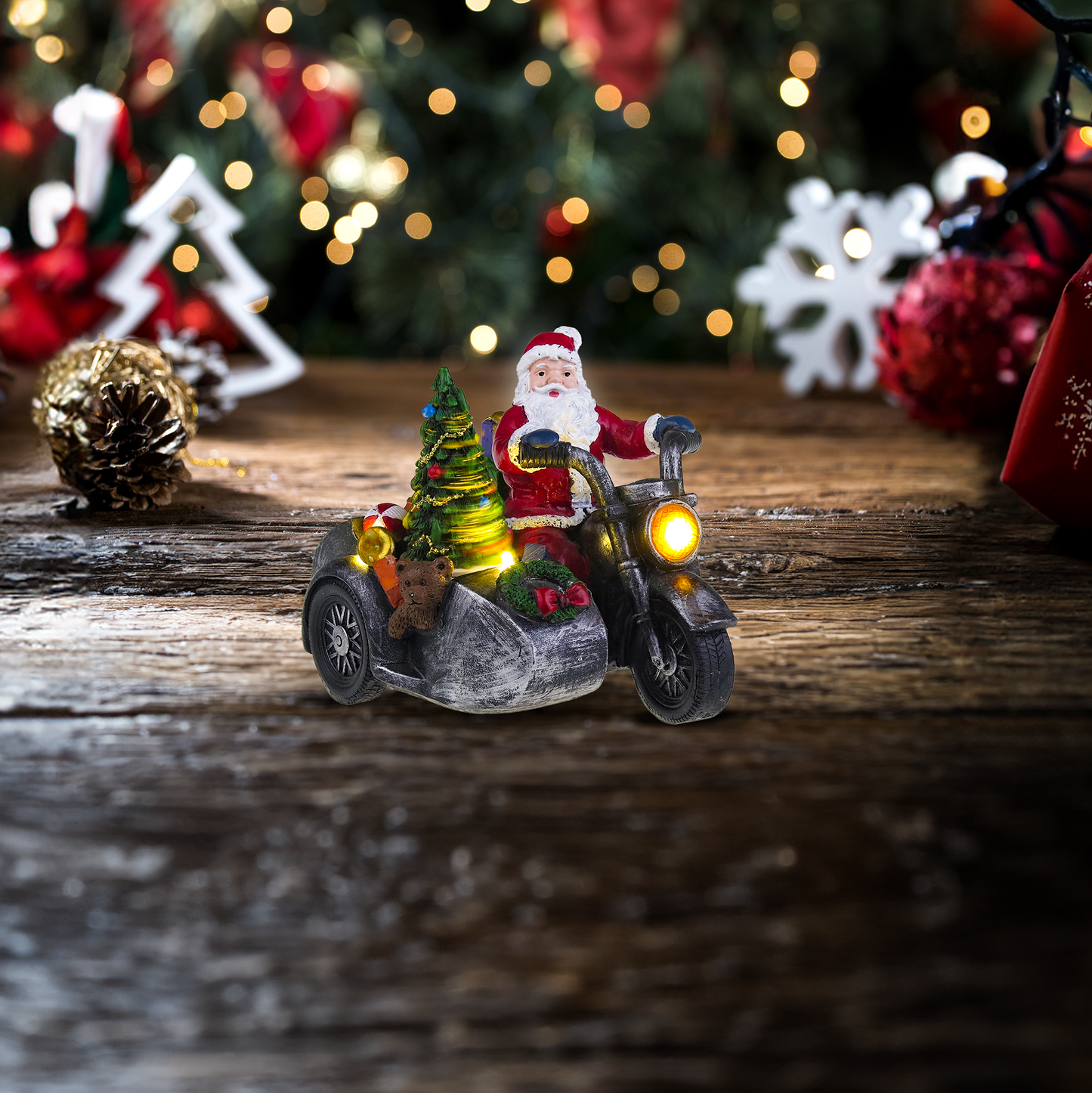 Papá Noel en moto con sidecar - Christmas Village