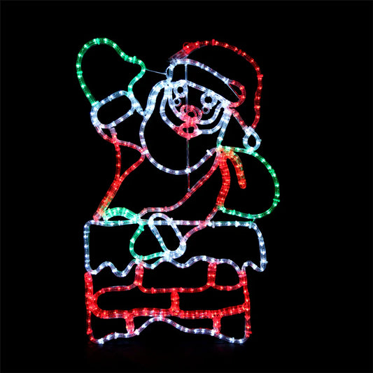 LED figure - Santa Claus in the chimney - 55x85cm