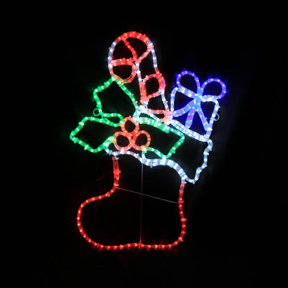 Calza di Natale con motivo LED 57x85 cm