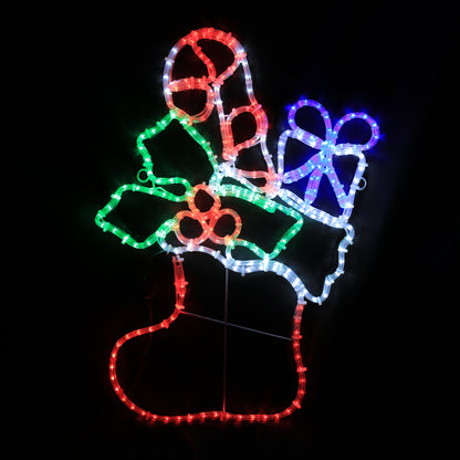 Calza di Natale con motivo LED 57x85 cm