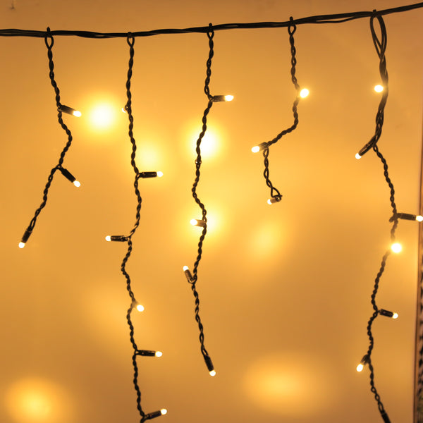 Icicle lights outdoor 5 meter warm white. Santa's Light Shop