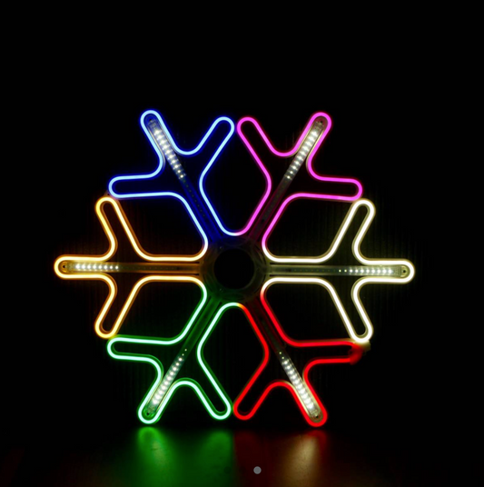 Neon Snowflake 60x60 cm Luce natalizia multicolore
